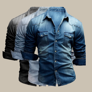 RAW Denim Hemd | Stylisches männliches Langarmhemd aus Denim
