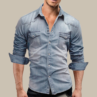 RAW Denim Hemd | Stylisches männliches Langarmhemd aus Denim