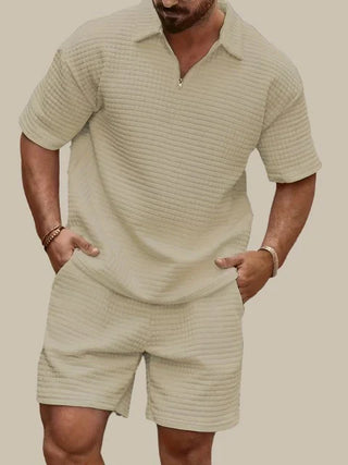 Zweiteiler für Herren - Twin Set Mit Poloshirt und Sweat-Shorts für Sommer