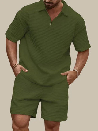Zweiteiler für Herren - Twin Set Mit Poloshirt und Sweat-Shorts für Sommer