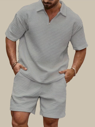 Zweiteiler für Herren - Twin Set Mit Poloshirt und Sweat-Shorts für Sommer