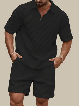 Zweiteiler für Herren - Twin Set Mit Poloshirt und Sweat-Shorts für Sommer