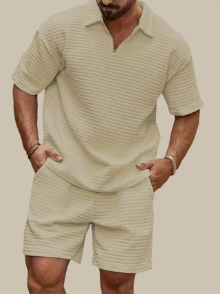 Zweiteiler für Herren - Twin Set Mit Poloshirt und Sweat-Shorts für Sommer