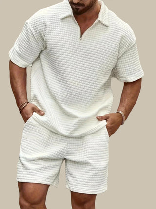 Zweiteiler für Herren - Twin Set Mit Poloshirt und Sweat-Shorts für Sommer