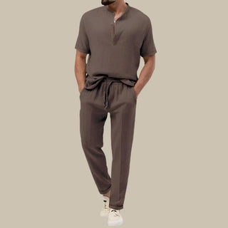 Zweiteiler für Herren - Premium Twin Set mit Hemd und Sommerhose