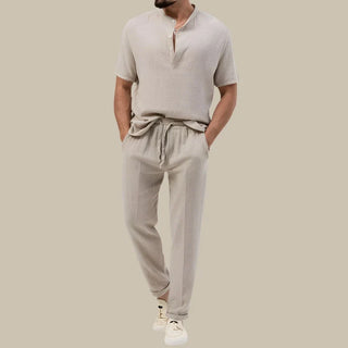 Zweiteiler für Herren - Premium Twin Set mit Hemd und Sommerhose