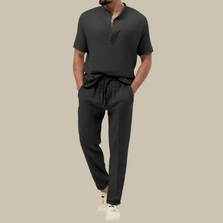 Zweiteiler für Herren - Premium Twin Set mit Hemd und Sommerhose