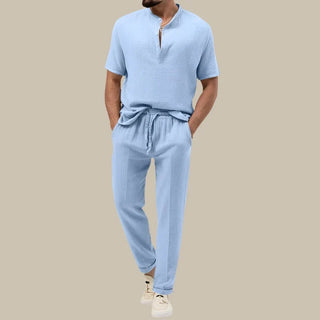 Zweiteiler für Herren - Premium Twin Set mit Hemd und Sommerhose