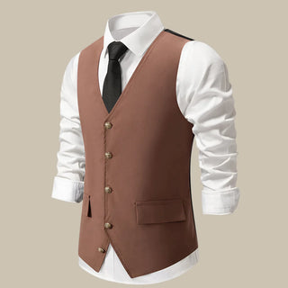 Ganti Oxford Trachtenwesten | Retro ärmelloses unifarbenes Gilet für Herren