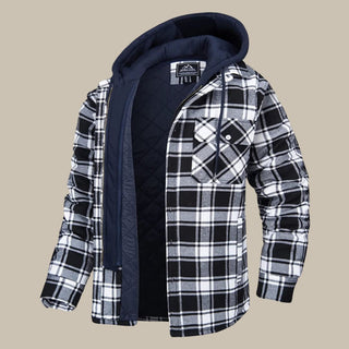 Hemdjacken für Herren - Moderne Karo Übergangsjacke mit Kapuze