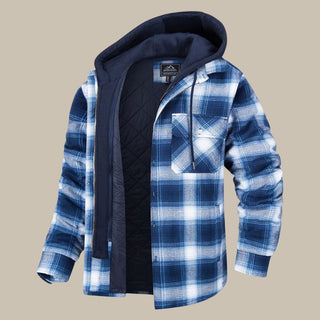 Hemdjacken für Herren - Moderne Karo Übergangsjacke mit Kapuze