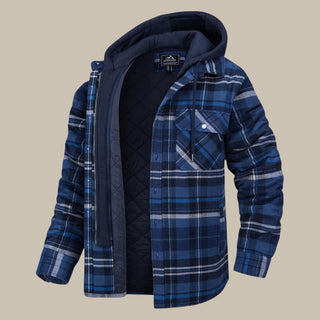 Hemdjacken für Herren - Moderne Karo Übergangsjacke mit Kapuze
