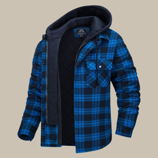 Hemdjacken für Herren - Moderne Karo Übergangsjacke mit Kapuze