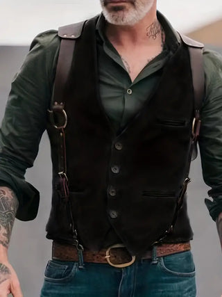 Trachtenweste für Herren - Retro Gilet-Weste mit Schulterholster