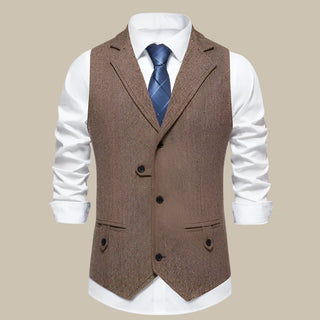 Ganti Oxford Trachtenwesten | Casual Chic Vintage ärmelloses Tweed-Gilet mit Taschen für Herren