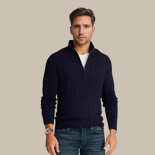Troyer für Herren - Stilvoller Strickpullover im Zopfmuster