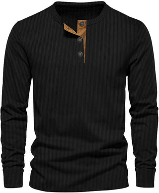 Henley T-shirt - Premium Langärmeliges T-Shirt für Herren