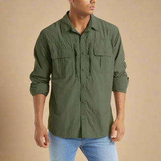 Hemdjacke für Herren - Multi-Pocket leichte Jacke für Männer