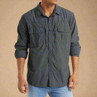 Hemdjacke für Herren - Multi-Pocket leichte Jacke für Männer