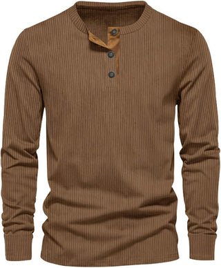 Henley T-shirt - Premium Langärmeliges T-Shirt für Herren