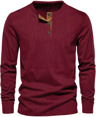 Henley T-shirt - Premium Langärmeliges T-Shirt für Herren
