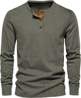 Henley T-shirt - Premium Langärmeliges T-Shirt für Herren