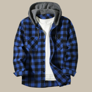 Hemdjacke für Herren - Stilvolle Multi-Pocket Herren leichte Jacke mit Kapuze