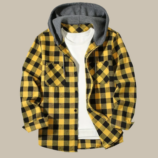 Hemdjacke für Herren - Stilvolle Multi-Pocket Herren leichte Jacke mit Kapuze