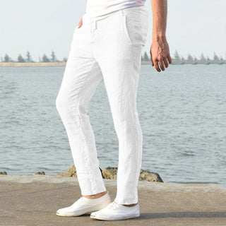 Sommerhose für Herren - Luftige Stretch Hose in Leinenoptik
