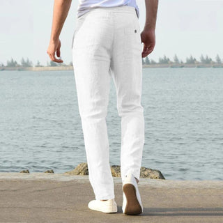 Sommerhose für Herren - Luftige Stretch Hose in Leinenoptik