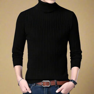 Rollkragenpullover - Casual Strick Pullover mit Zopfmuster für Herren