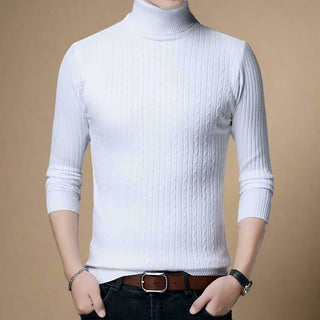 Rollkragenpullover - Casual Strick Pullover mit Zopfmuster für Herren