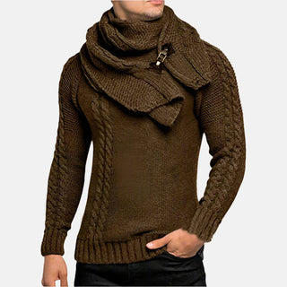 Rollkragenpullover - Stilvolle Strickpullover mit Mega Kragen und Zopfmuster für Herren