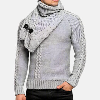 Rollkragenpullover - Stilvolle Strickpullover mit Mega Kragen und Zopfmuster für Herren