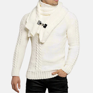 Rollkragenpullover - Stilvolle Strickpullover mit Mega Kragen und Zopfmuster für Herren