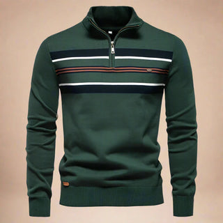 Troyer - Gestreifter Pullover mit Reißverschluss für Herren