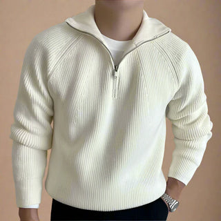 Troyer - Casual Half Zip Pullover mit Zopfmuster für Herren