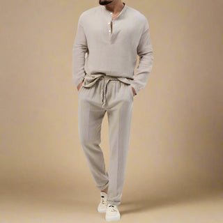 Ganti Roma 2-teiliges Set | Casual Shirt mit luftiger Hose für Herren