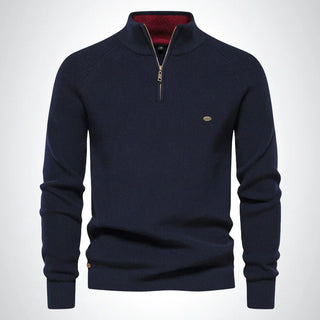 Troyer für den Herbst - Baumwoll-Pullover mit Halb Zip für Herren