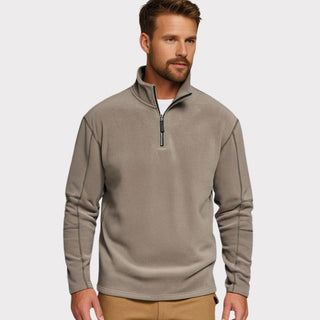 Fleecepullover mit Troyer-Kragen
