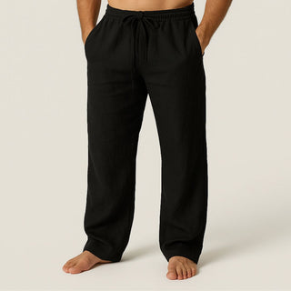Sommerhose für Herren - Weite Hose in Leinenoptik mit Kordelzug