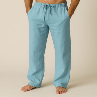 Sommerhose für Herren - Weite Hose in Leinenoptik mit Kordelzug