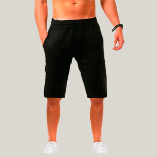 Bermuda Shorts für Herren - Kurze Leinen-Mix Hose in Knielänge für den Sommer