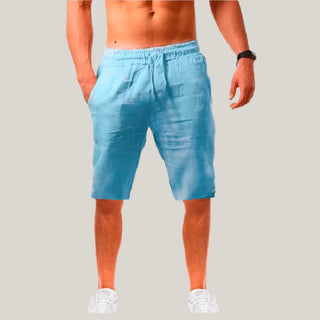 Bermuda Shorts für Herren - Kurze Leinen-Mix Hose in Knielänge für den Sommer