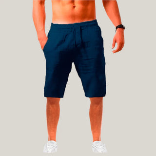 Bermuda Shorts für Herren - Kurze Leinen-Mix Hose in Knielänge für den Sommer