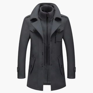 Wollmantel - Premium Lange Wasserfeste Jacke für Herren