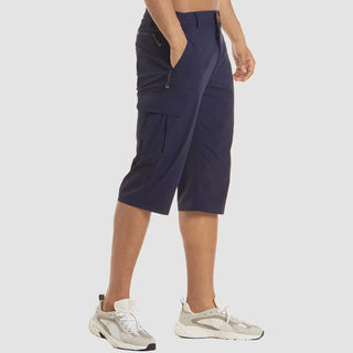 Cargoshort für Herren - 3/4 Kurze Stretch Hose mit Seitentaschen für Outdoor
