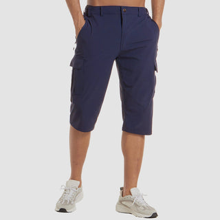 Cargoshort für Herren - 3/4 Kurze Stretch Hose mit Seitentaschen für Outdoor