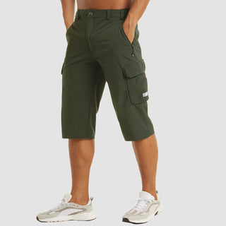 Cargoshort für Herren - 3/4 Kurze Stretch Hose mit Seitentaschen für Outdoor