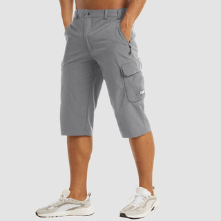 Cargoshort für Herren - 3/4 Kurze Stretch Hose mit Seitentaschen für Outdoor